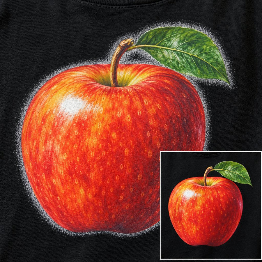 A print with a fuzzy gray fringe and an inset showing the same print with clean edges