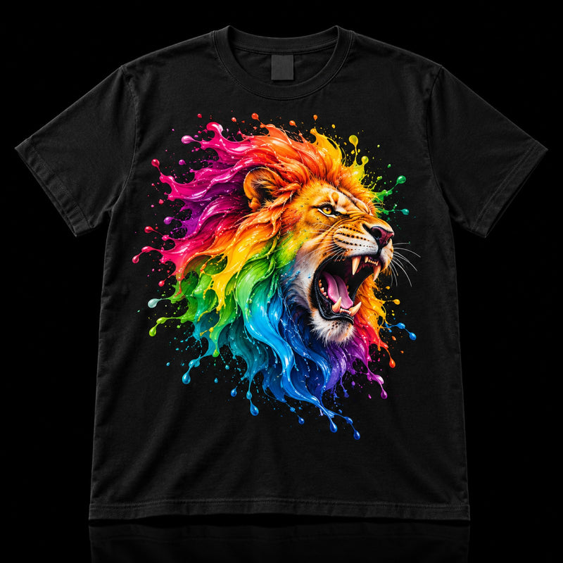 Black tees with a full-color DTF transfer